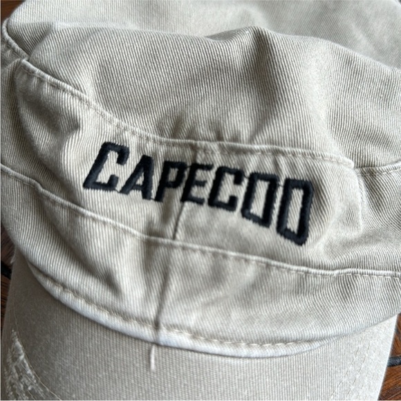 Cape Cod Mass. Tan Military-Style Hat with Black Lettering main image 5